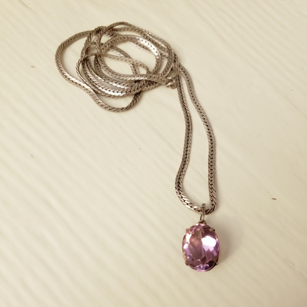 Vintage Necklace with Purple Gemstone